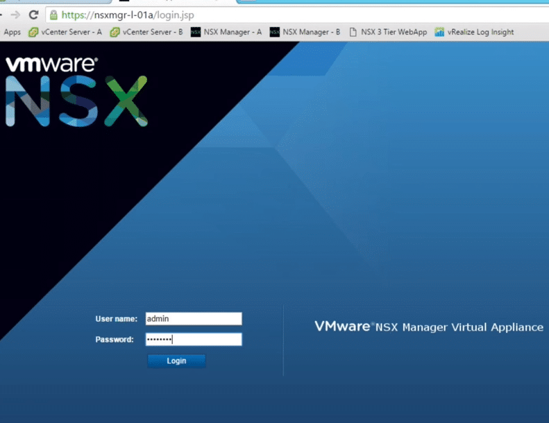 NSX Manager Login Interface