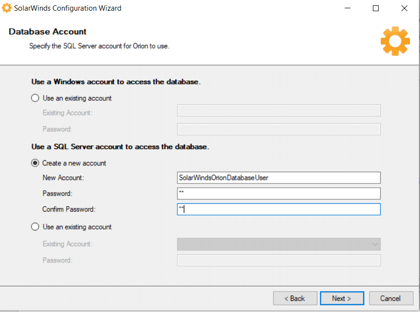 Create SQL Account