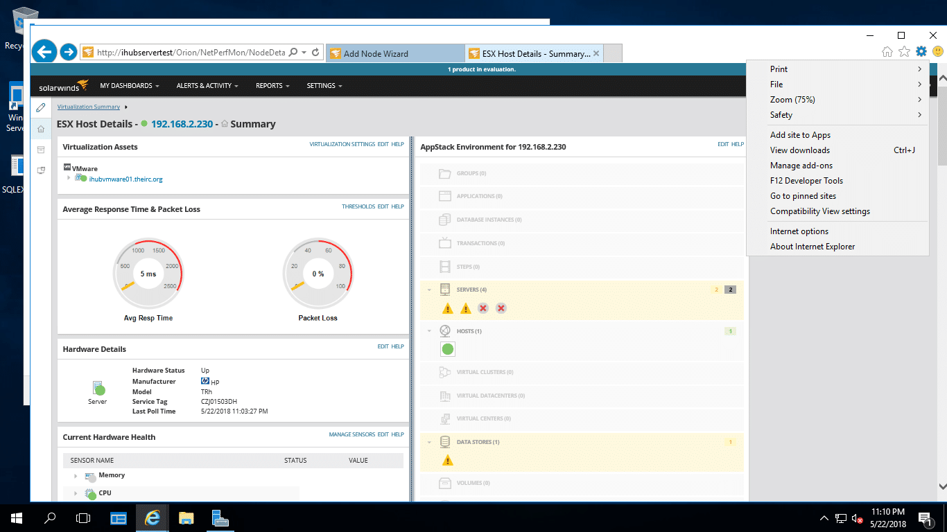 Host Hardware details