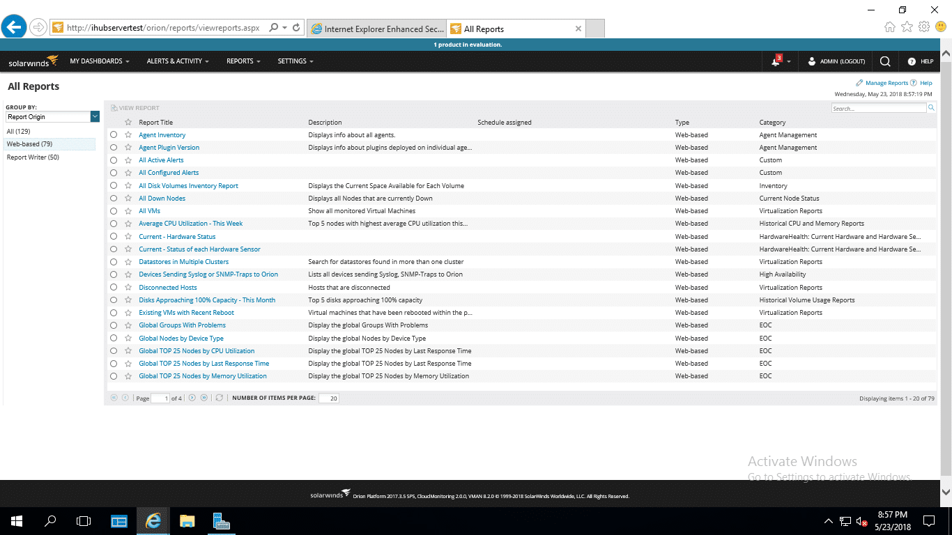 SolarWinds VMAN Reports