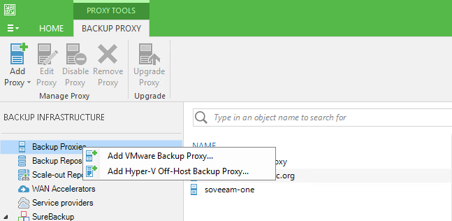 Add Backup proxy