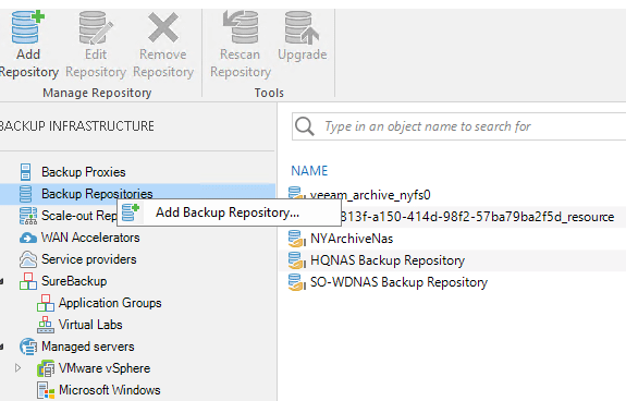 Add backup repository