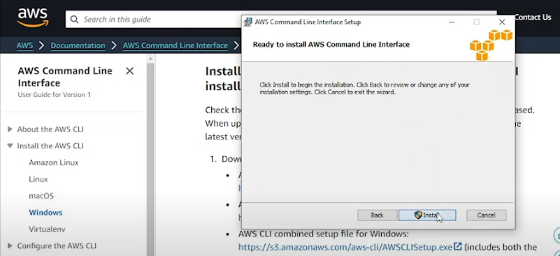 Error: 'aws' is not recognized as an internal or external command